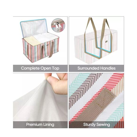 BALEINE Extra Large‎ Storage Tote Zippers & Carrying Handles Heavy-Duty Oxford - Picture 5 of 5